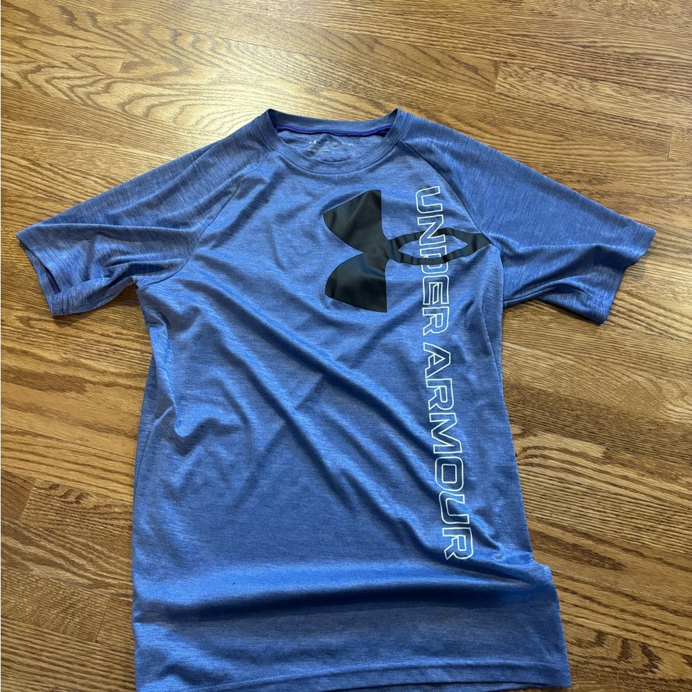 Under Armour Royal Blue Heather Loose Fit Tee with White Logo